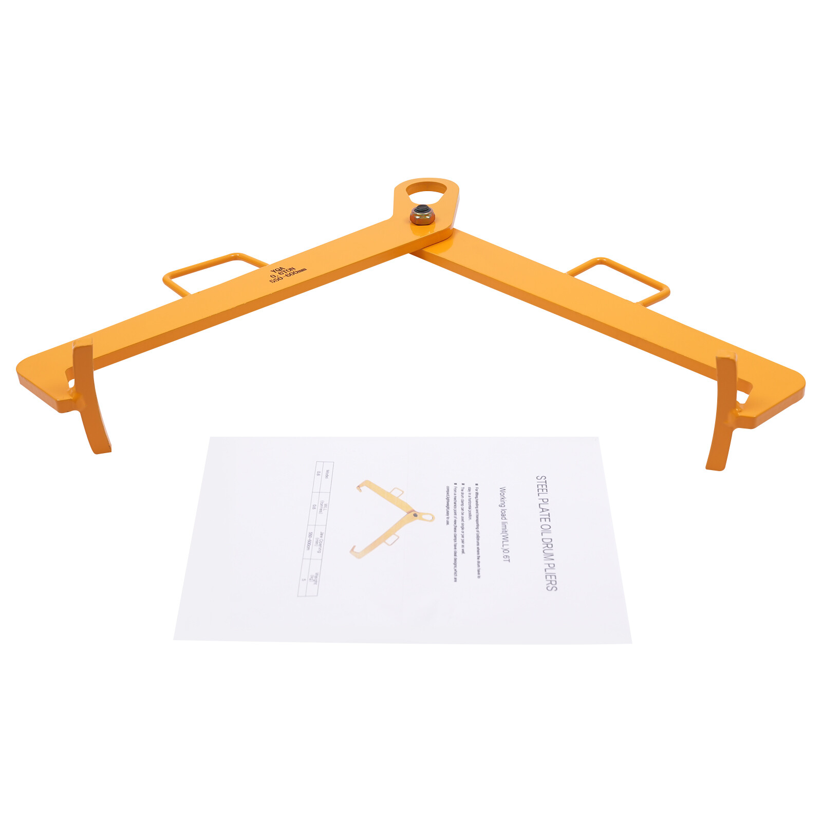 YQA Vertical Drum Lifting Plier Clamp 0.6T 1322Lbs For 55-60Cm Drums