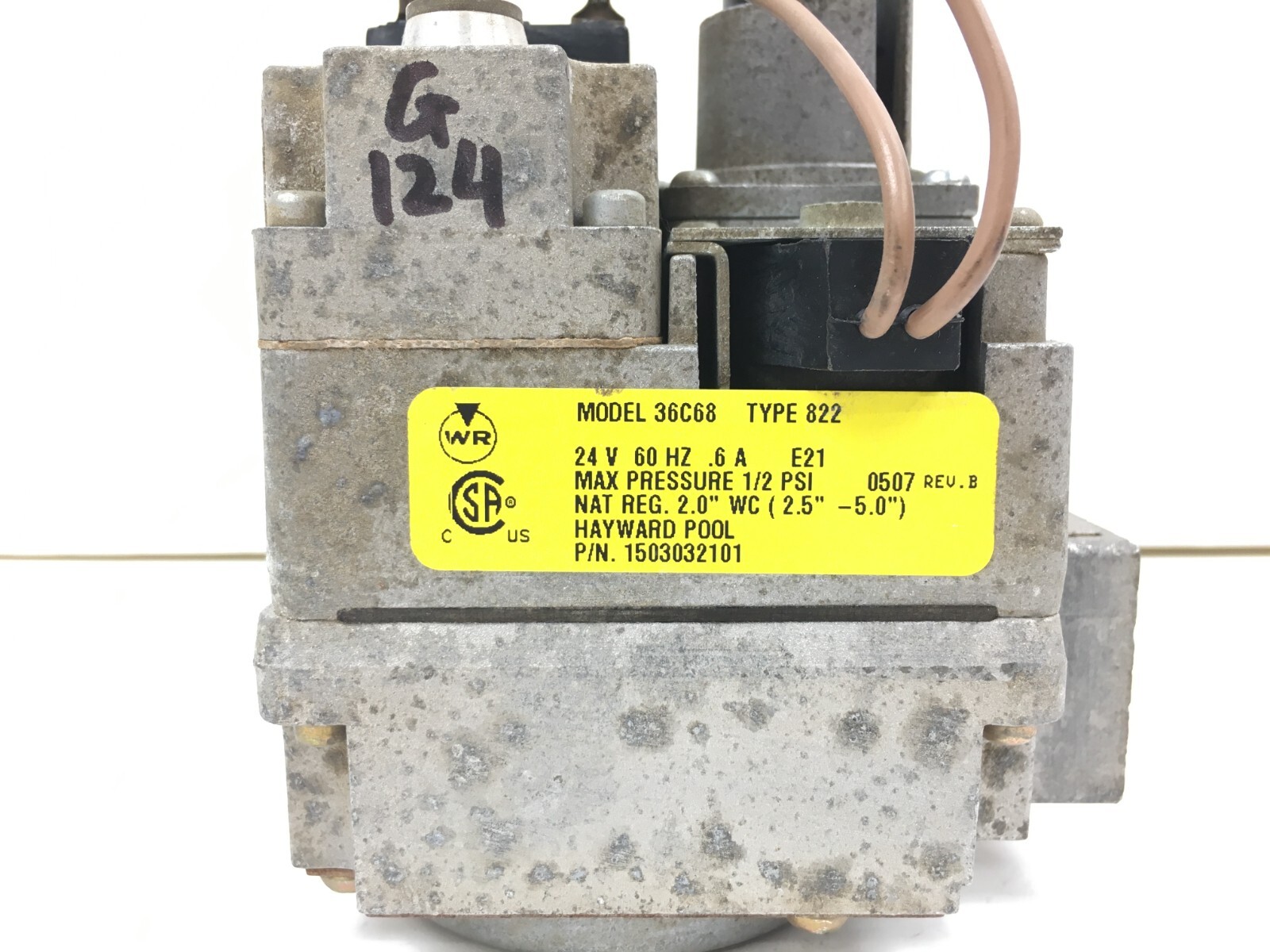 White Rodgers 36C68 type 822 Furnace Gas Valve Hayward 1503032101 3/4″ #G124