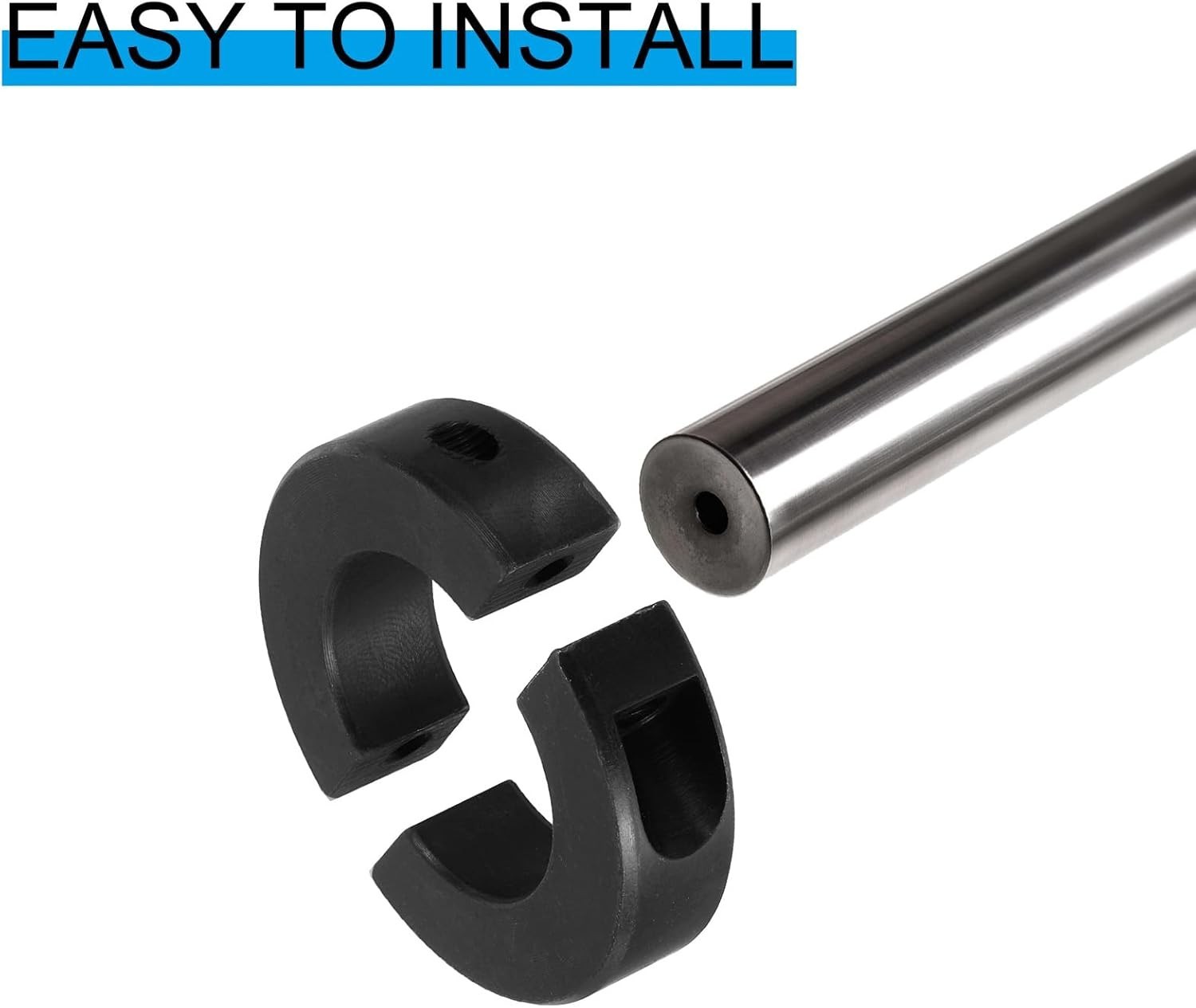 Corrosion-Resistant 8mm Steel Shaft Collars – Easy Install Double Split Design