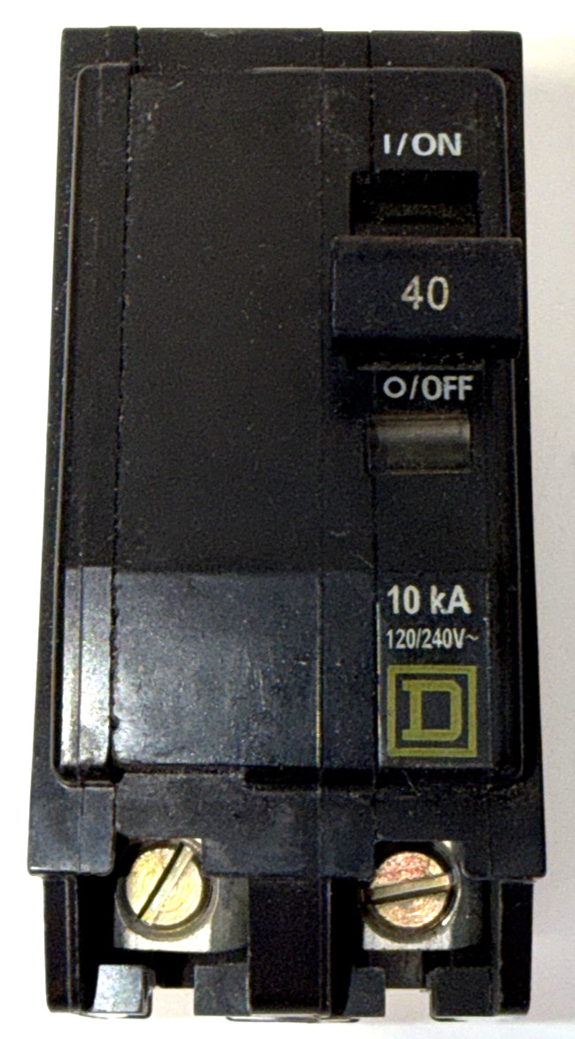 Square D QO 40A 2‑Pole Plug‑In Circuit Breaker – QO240 – Used