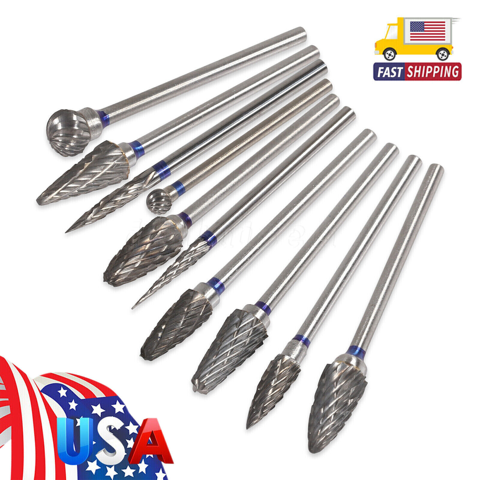 10 Pcs Tungsten Carbide HP Dental Acrylic Bur Drill Coarse Cutter 2.35mm Shank