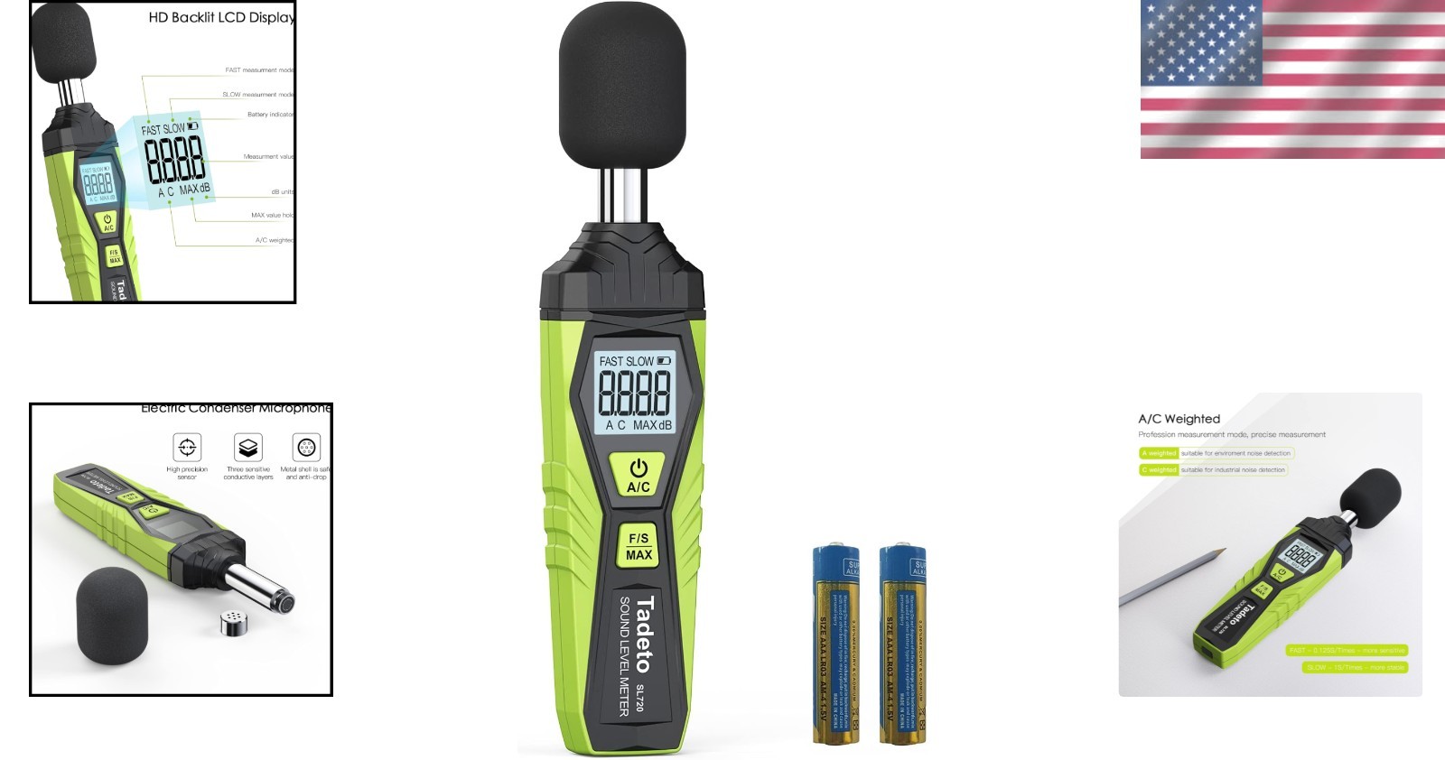 Digital Sound Level Meter MAX Data Hold Backlight