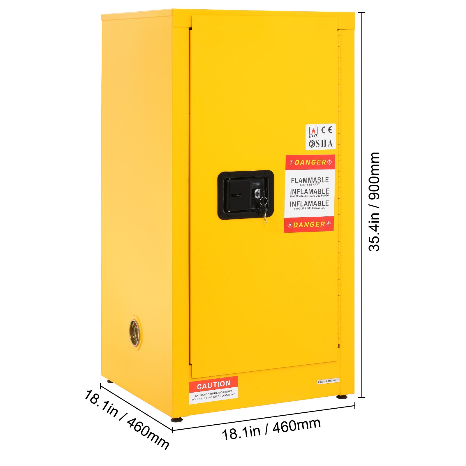 Uimoso 16 Gal Capacity Flammable Storage Cabinet for Flammable Liquids