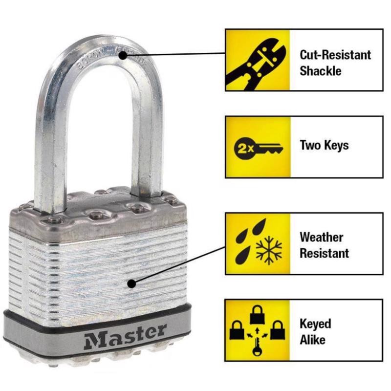 3-PACK Master Lock Magnum 3.56 in H X 2 in W X 2 in. L Duel Ball Bearing WEATHER