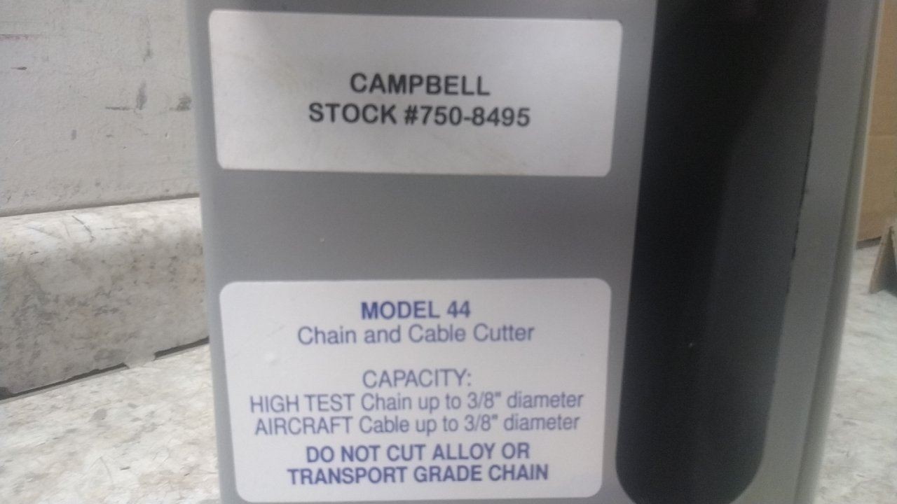 Campbell 7508495 3/8 In Diameter Capacity Hydraulic Chain Cutter
