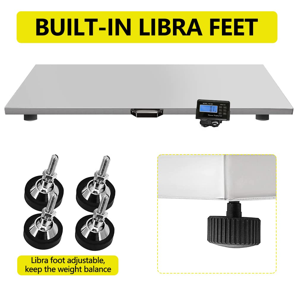 1100Lbs X 0.2Lbs Digital Livestock Scale Large Pet Vet Scale Stainless Steel Pla
