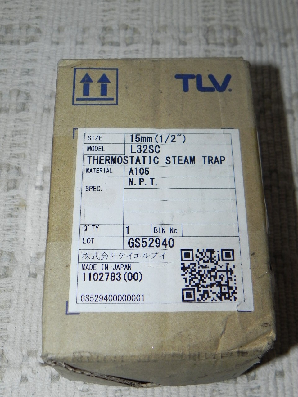 TLV Thermostatic Steam Trap #L32SC. 1/2″ 15mm, N.P.T.