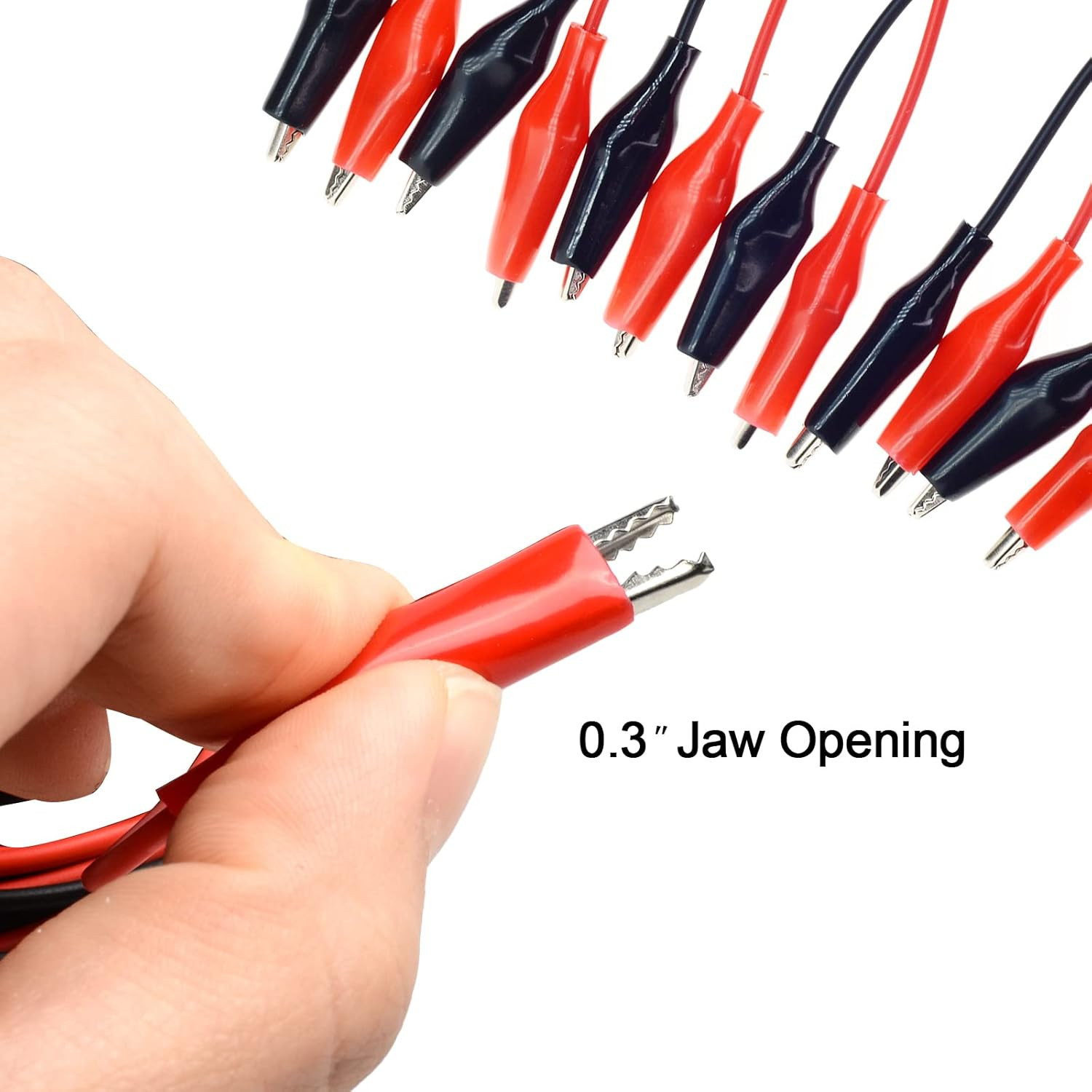3 Pairs Alligator Clips with Wires Test Cable Red-Black 100Cm Long Adhesive Desi