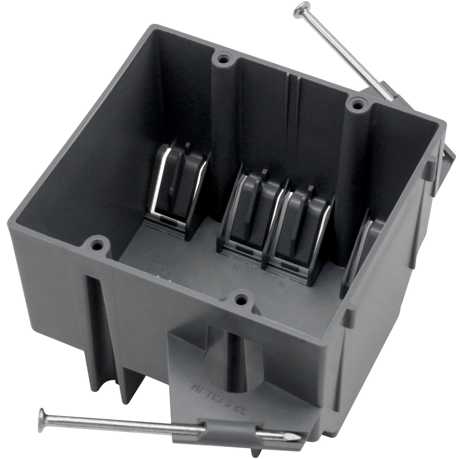 YQSIYU 2-Gang PVC New Work Electrical Outlet Box, ETL Listed