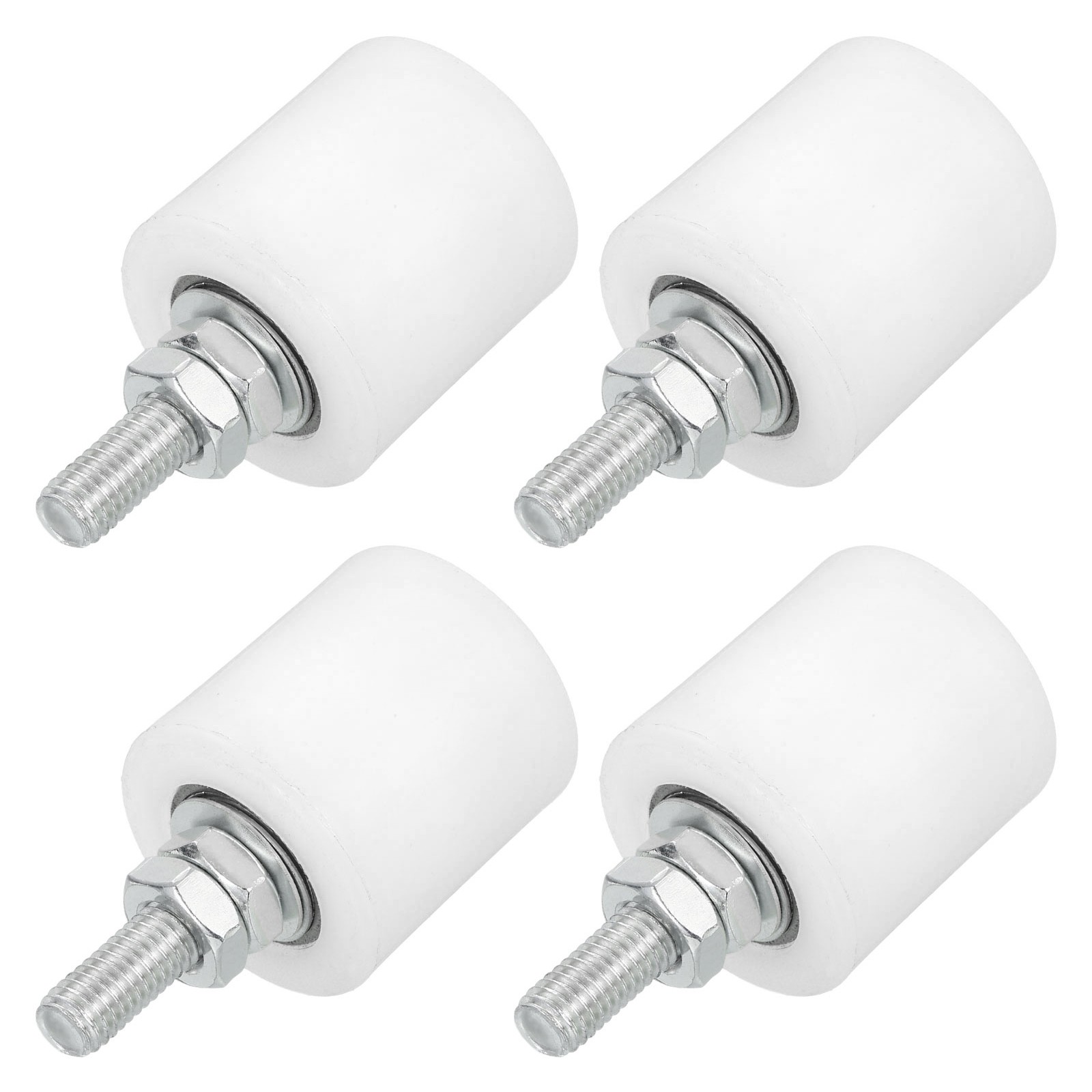 4Pcs Slide Gate Guide Roller 1.7″ Nylon Rollers Gate Support Assembly White