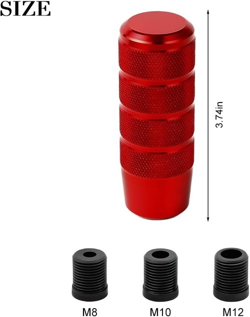 95mm Aluminum Weighted Car Shifter Knob, Anti-Slip Manual Gear Shif Color: Red