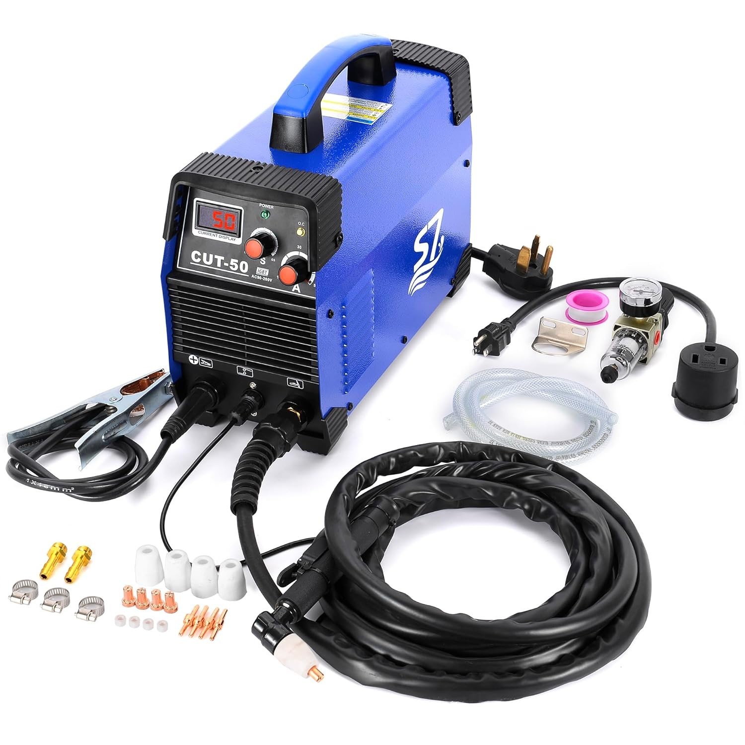 Plasma Cutter,CUT50 55Amp 110V/220V Dual Voltage IGBT Cutting Machine, 50/60Hz