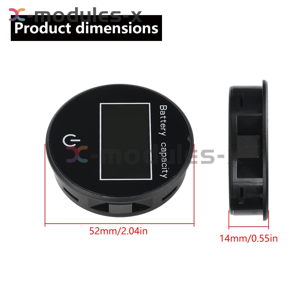 LCD Digital Battery Level Indicator Voltage Power Percentage Temperature Display