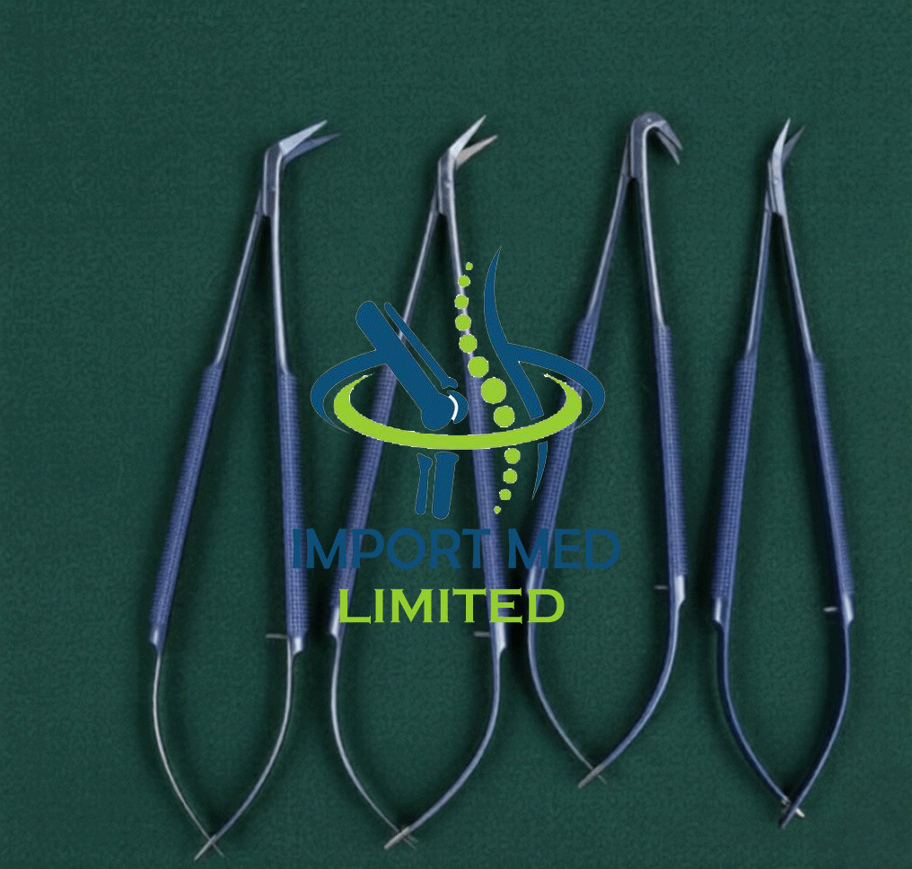4pcs Titanium coated Micro Neurosurgery Scissor Microsurgical Instruments