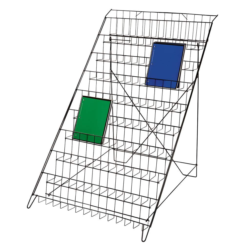 Black Floor Standing Wire Rack 10 Shelf 46” High x 29 ½” Literature DVD’s