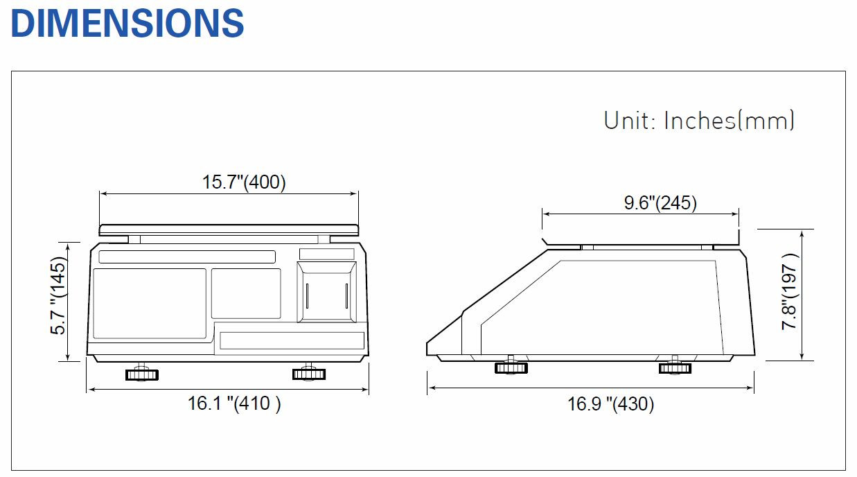 CAS LP1000N Label Printing Scale 30 x 0.01lb NTEP Legal For Trade LP-1000N