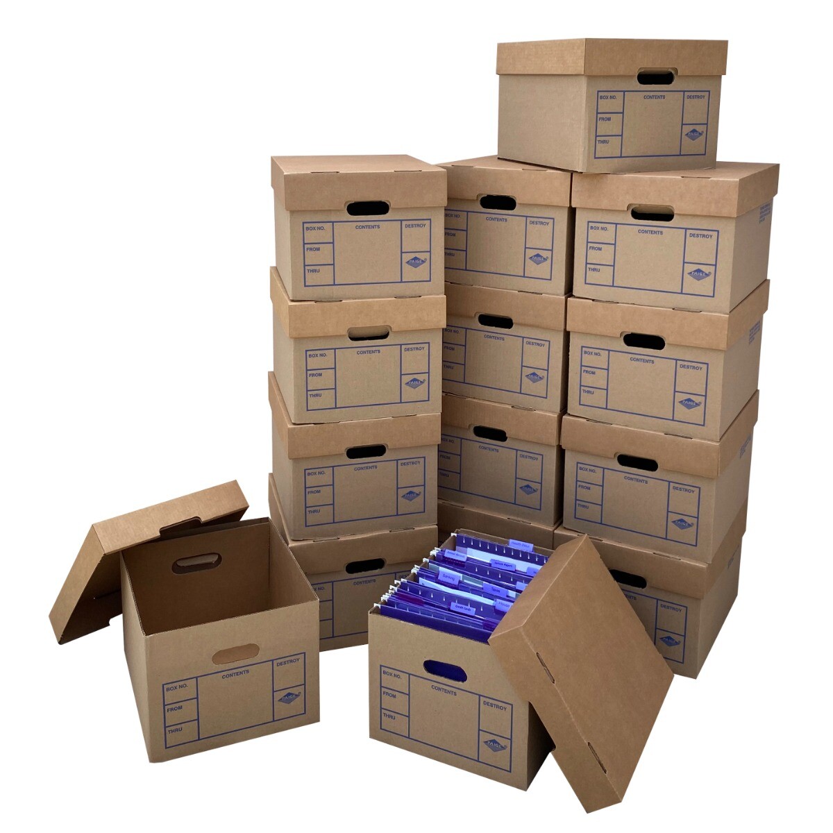 UBMOVE File Boxes 200# Strength, Small, 15″ x 12″ x 10″, 15 Pack