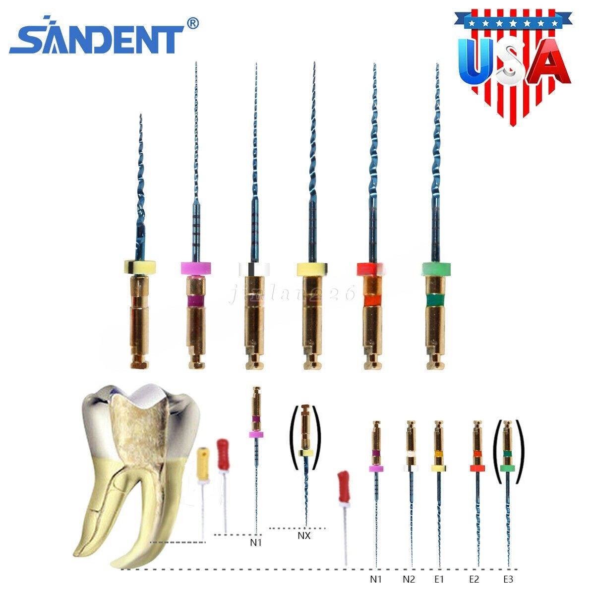 Dental Endodontic Rotary Taper Endo 6Pc Engine NITI Files 21/25/31MM