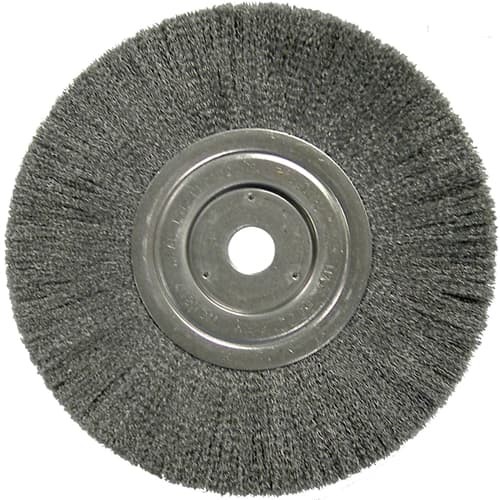 Weiler 01148 8in Narrow Crimped Steel Wire Wheel Brush .008 3/4in AH