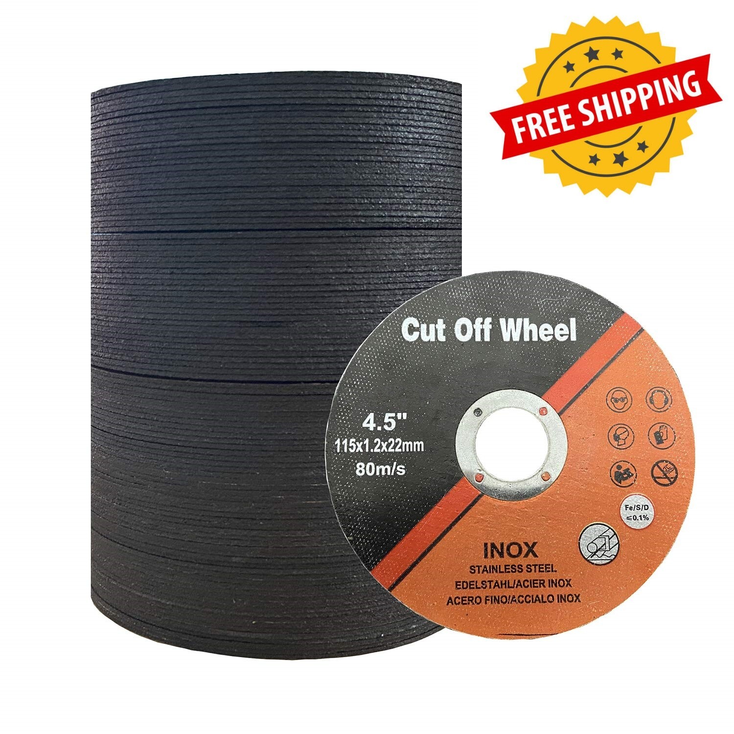 Disco de corte ultrafino para metal y acero inoxidable 4-1/2 pulgadas 100 piezas
