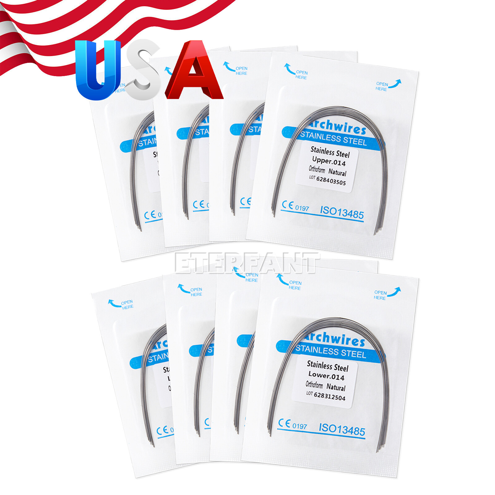 Dental Ortho Stainless Steel/NIti Super Elastic Arch Wires Round Ovoid Natural