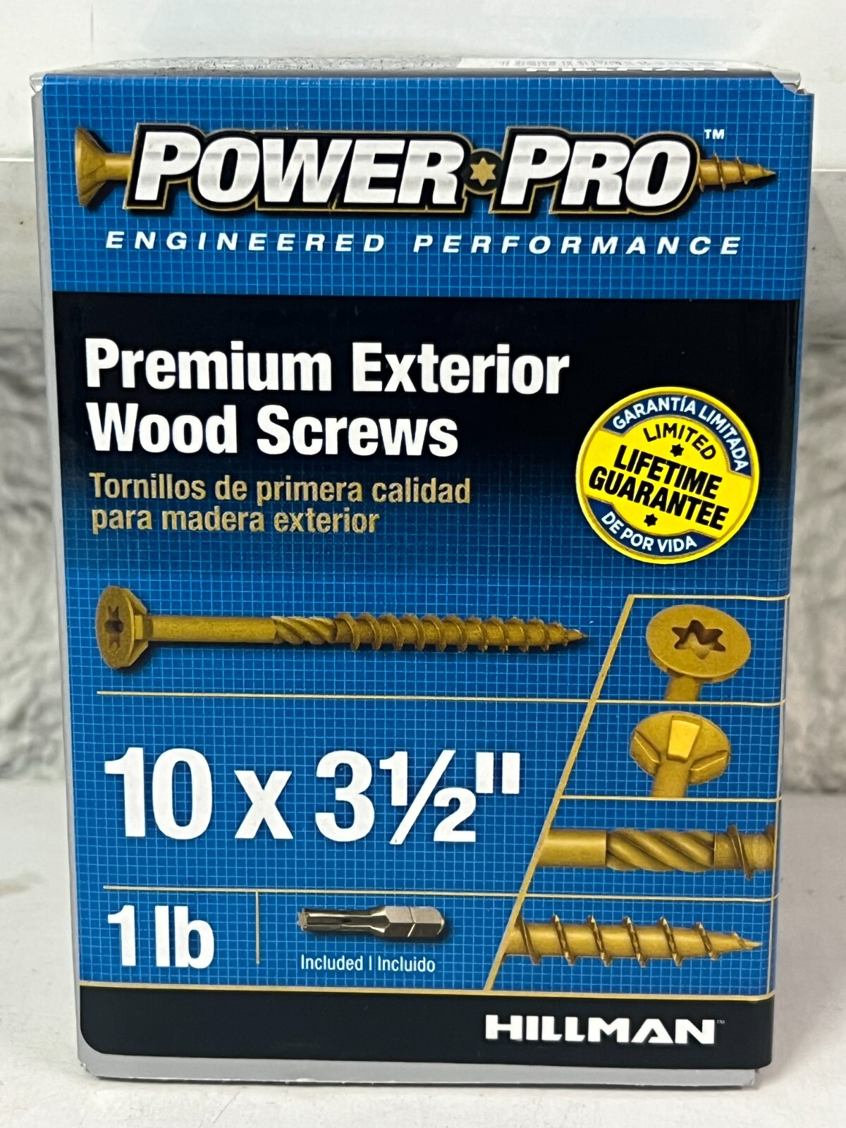 ONE POUND Hillman #10 x 3.5″ Premium Exterior Deck Screw 48603