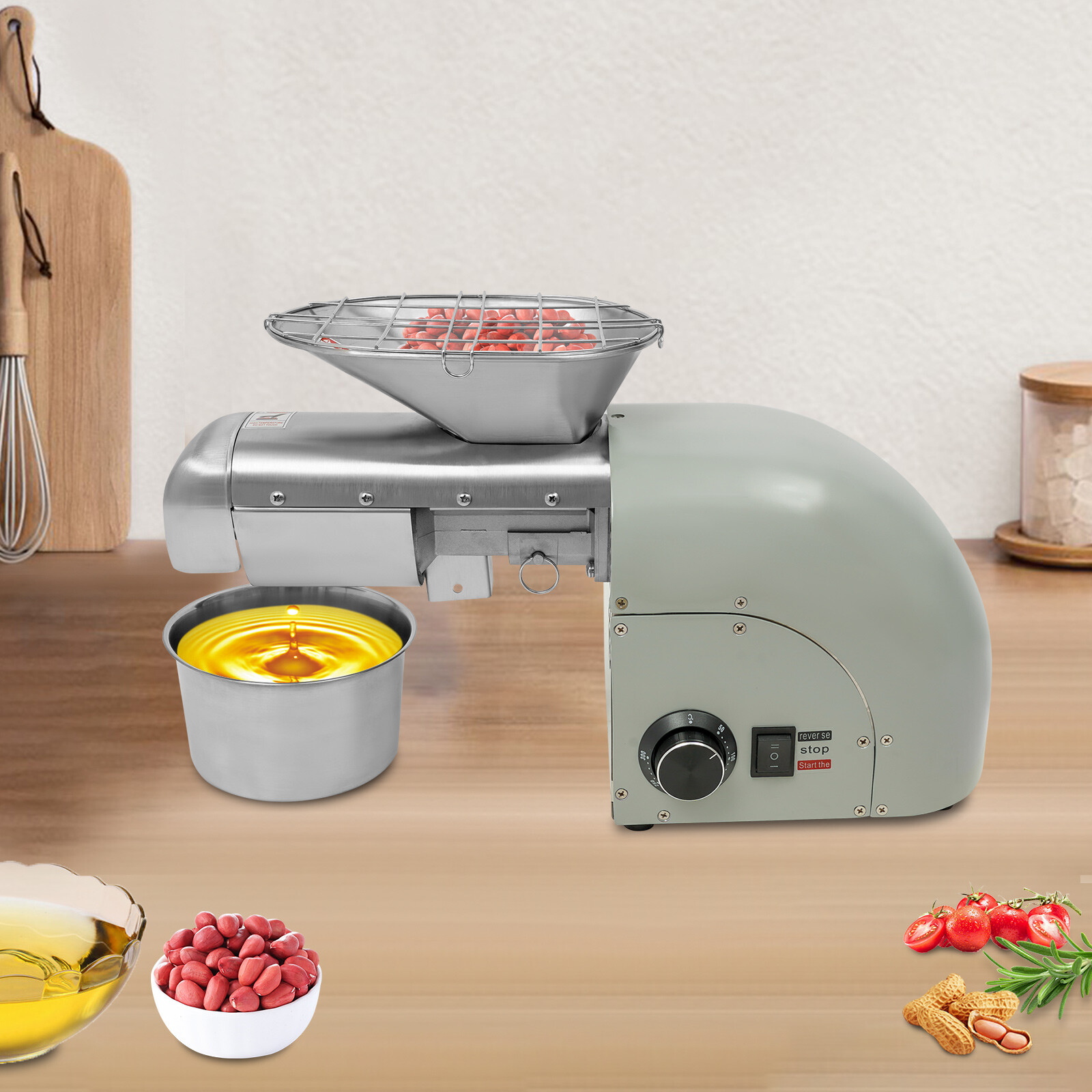 Tabletop Electric Peanut Sesame Oil Extraction Machine Oil Press Machine 1250W