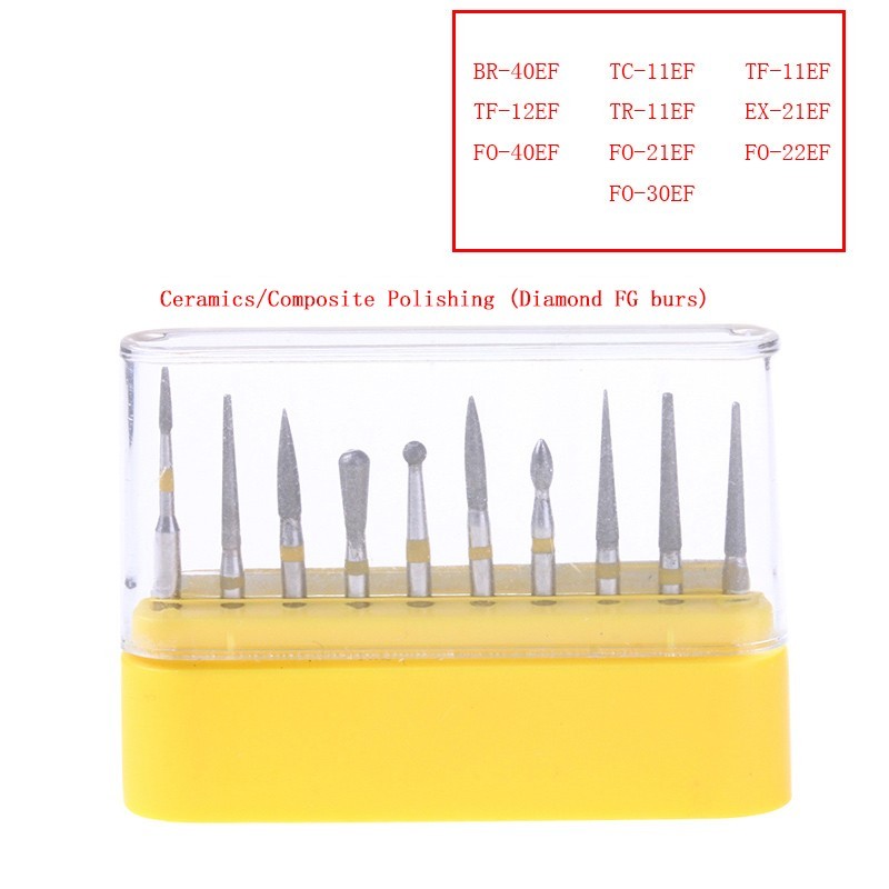 AZDENT Dental FG Diamond Burs Composite/Polishing Kit for High Speed Handpiece