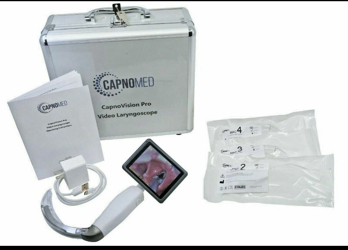 HugeMed Video Laryngoscope Kit w/ Macintosh Blades & Case for Anesthesiology