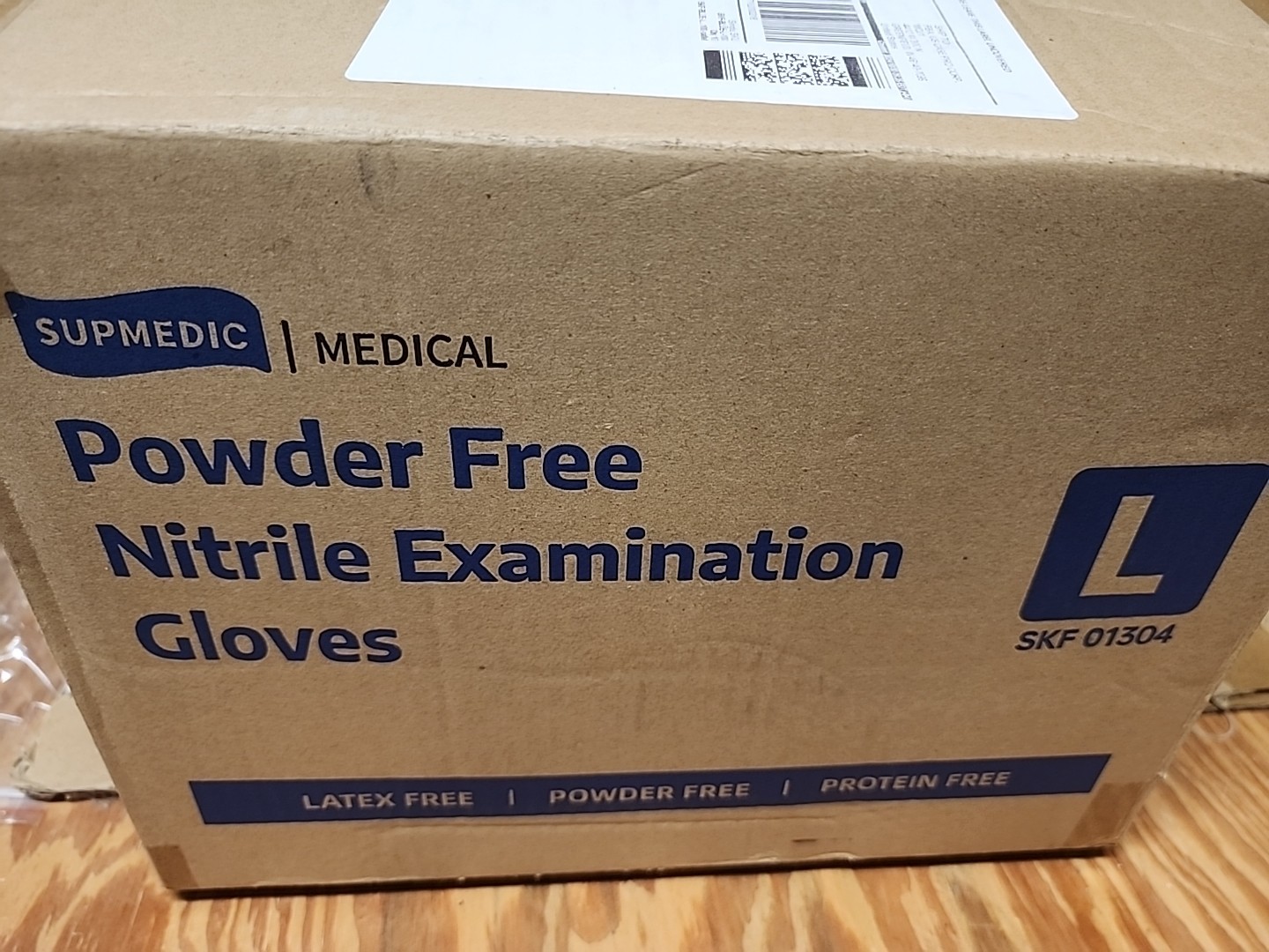 Supmedic Powder-Free Medical Nitrile Exam Gloves, Blue, 100 Pack. 10 Packs L