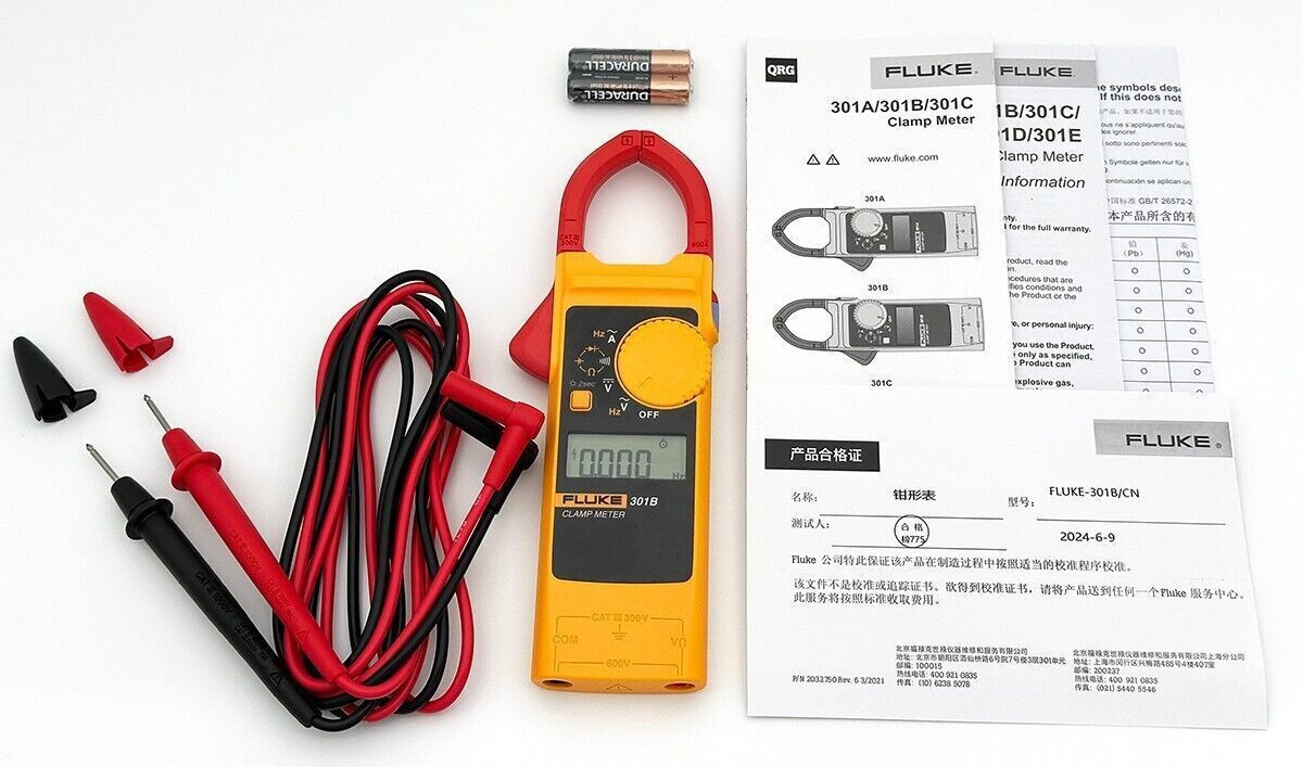 Fluke 301B Clamp Meter AC/DC Volt Current Resistance Frequency Multimeter