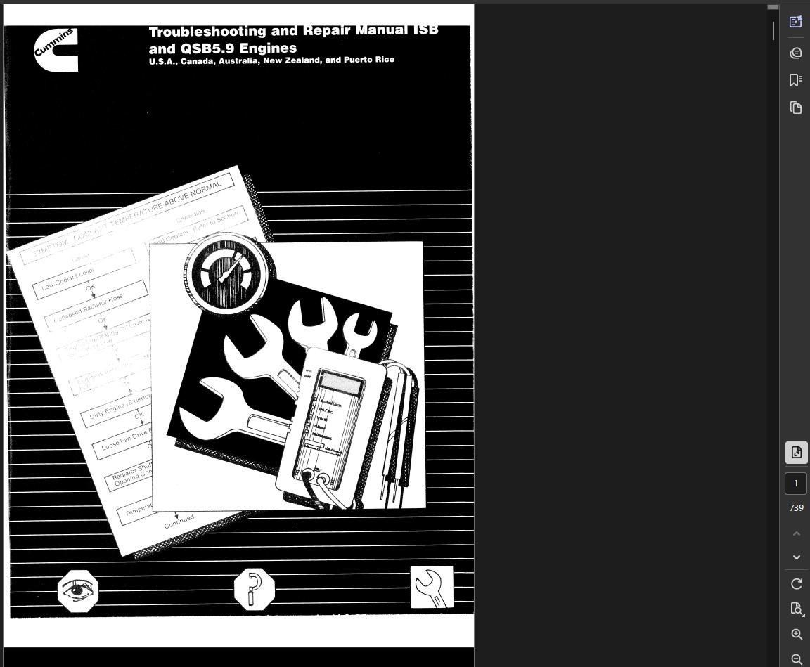 CUMMINS ENGINE ISB SERIES ISB5.9 MAINTENANCE REPAIR SERVICE MANUAL PDF ON USB