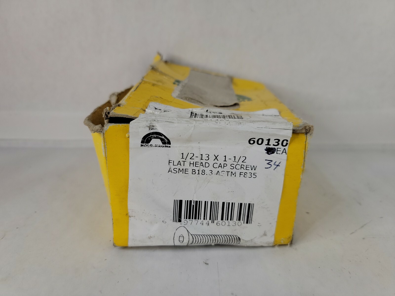 Box of 34 ASME B18.3 ASTM F835 FLAT HEAD CAP SCREW 1/2-13 X 1-1/2 60130
