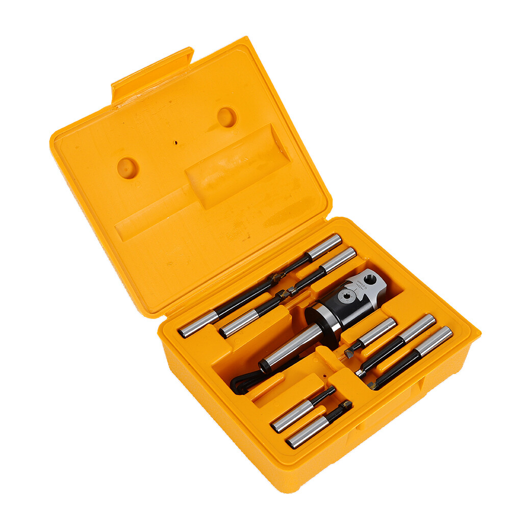 MT2-F1-9pcs Boring Head 1/2″ Carbide Boring Bar Full Set Milling NEW