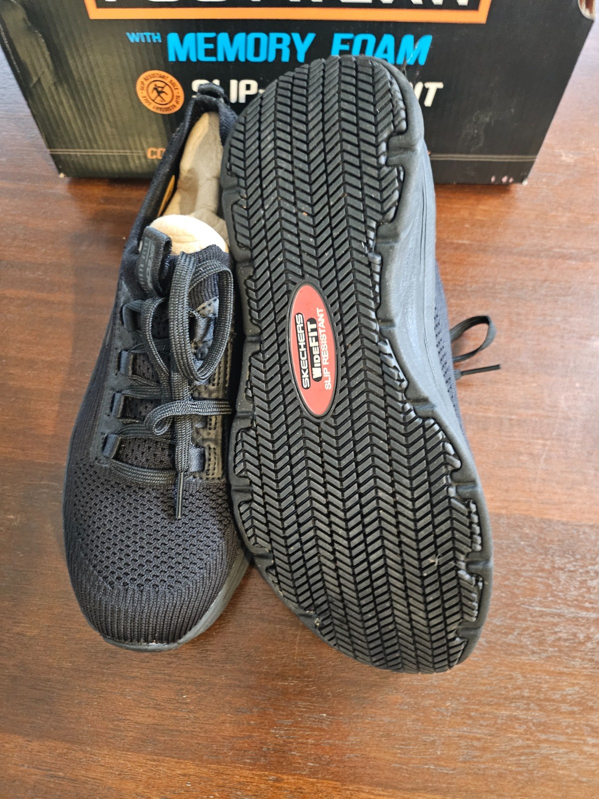 Skechers Women’s Work RF D’Lux Walker SR Ozema Shoes Black Wides Size:7.5