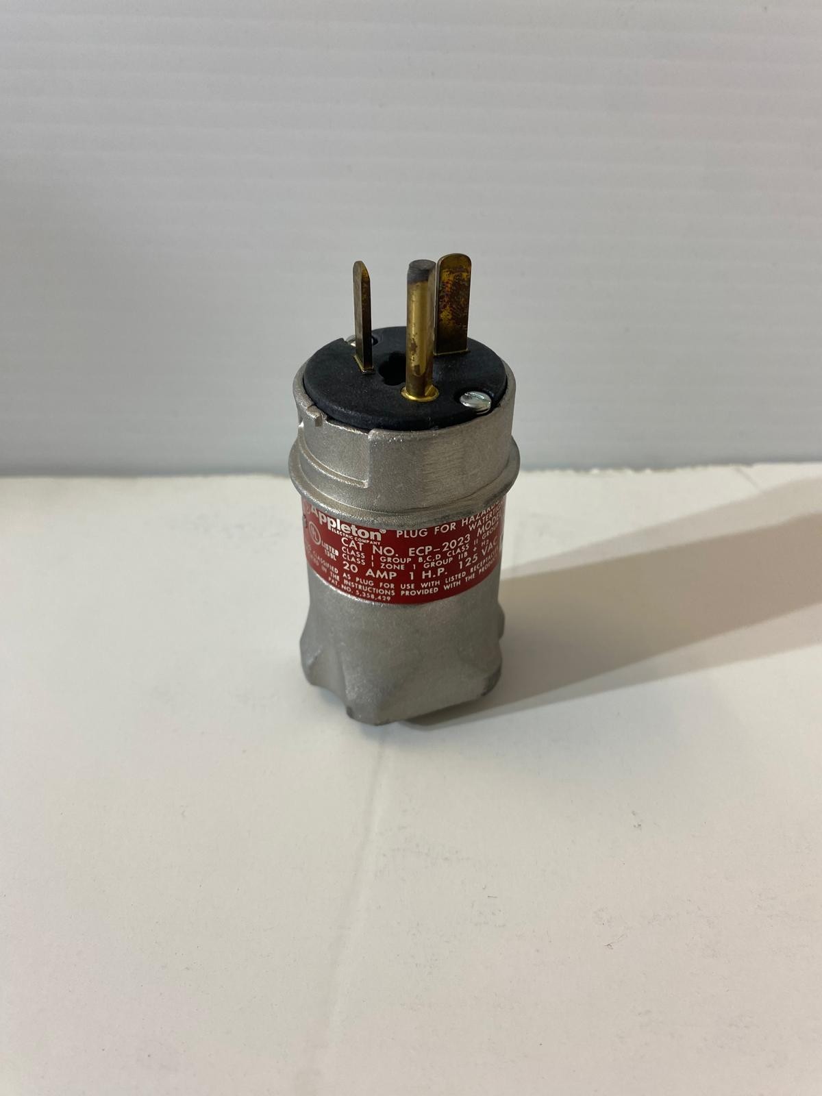 Emerson Appleton ECP-2023 Aluminum 20 Amp 125 VAC U-Line Explosion Proof Plug