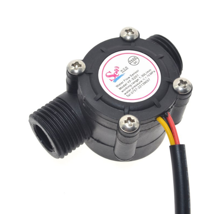 Water flow sensor flowmeter Hall flow sensor Water control 1-30L/min YF-S201