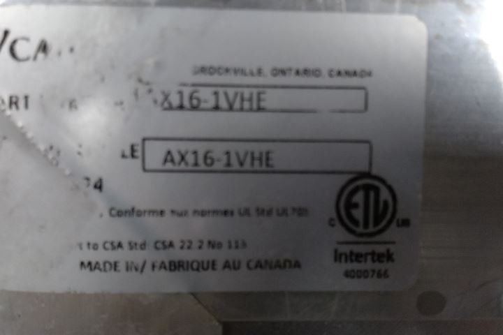 Canarm AX16-1VHE 1/15 HP 1450 RPM 115VAC 16 In Blade Shutter Mount Exhaust Fan
