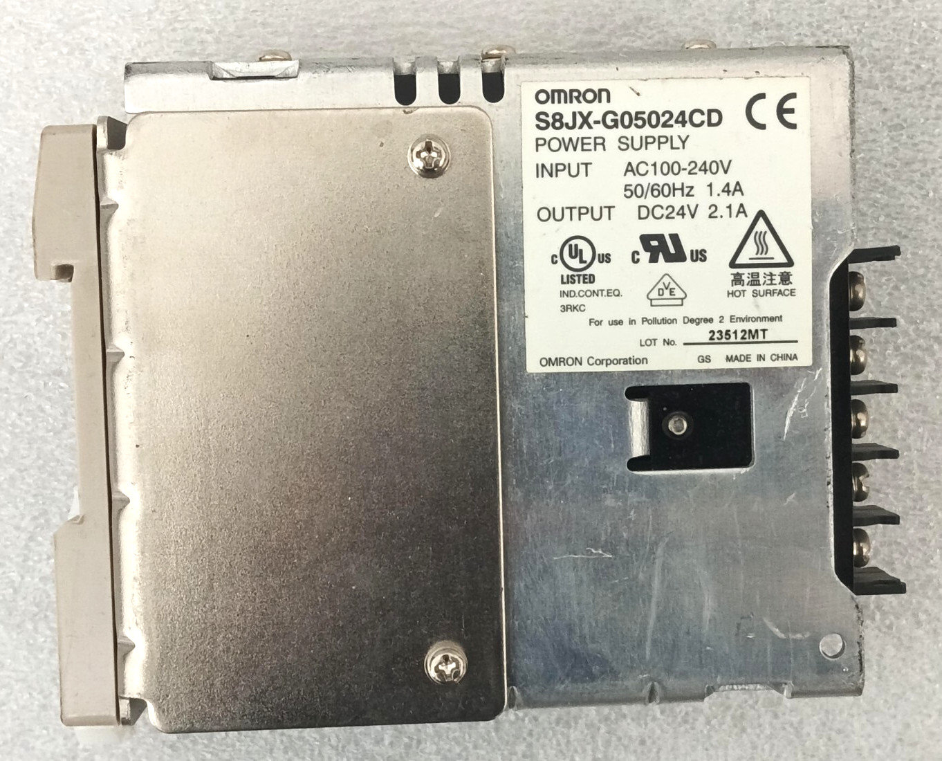 Omron S8JX-G05024CD Power Supply (Input AC100-240V 50/60Hz 1.4A Output DC24V 2.1