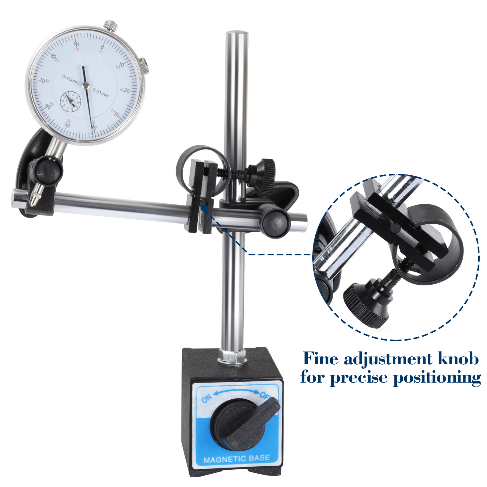 Dial Indicator with Magnetic Base 0.001″Precision Gauge Test Indicator Point Set