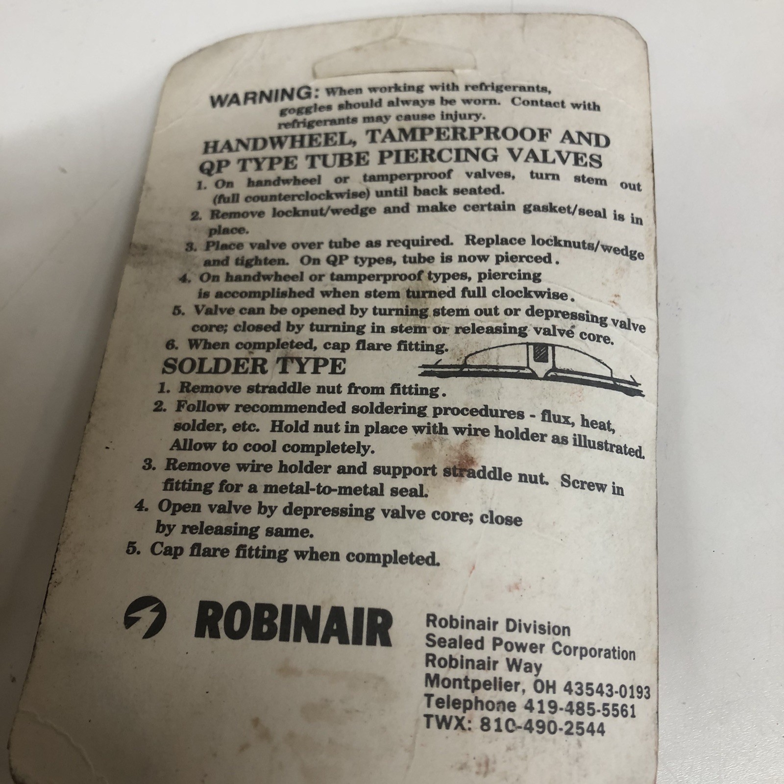 Robinair 40330 Line Piercing Valve for 3/16″, 1/4″, 5/16″, and 3/8″ OD