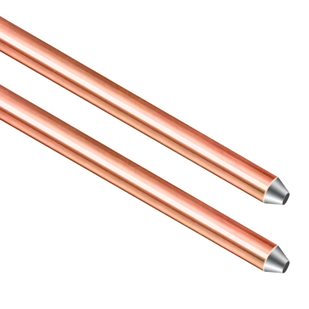 – 8ft Ground Rod – UL Listed 5/8» Bonded Electrical Copper Grounding Bar for…