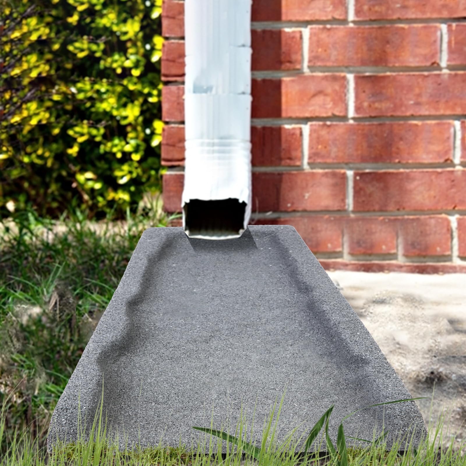 Sekcen 2 Pack Rubber Downspout Splash Block Rain Gutter Down Spout Drain Gray