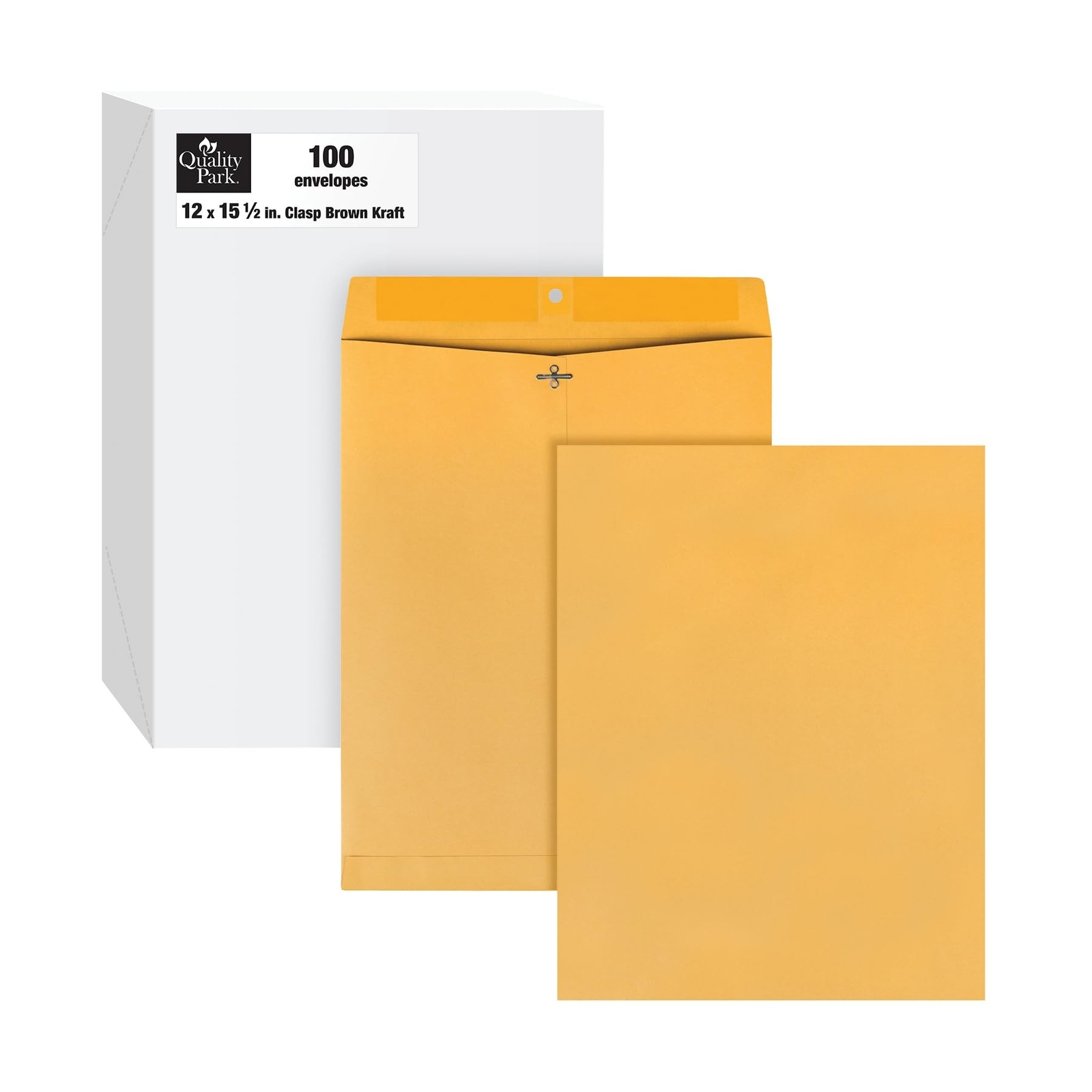 Quality Park 12 x 15-1/2 Clasp Envelopes, Clasp and Gummed Closures, for Over…