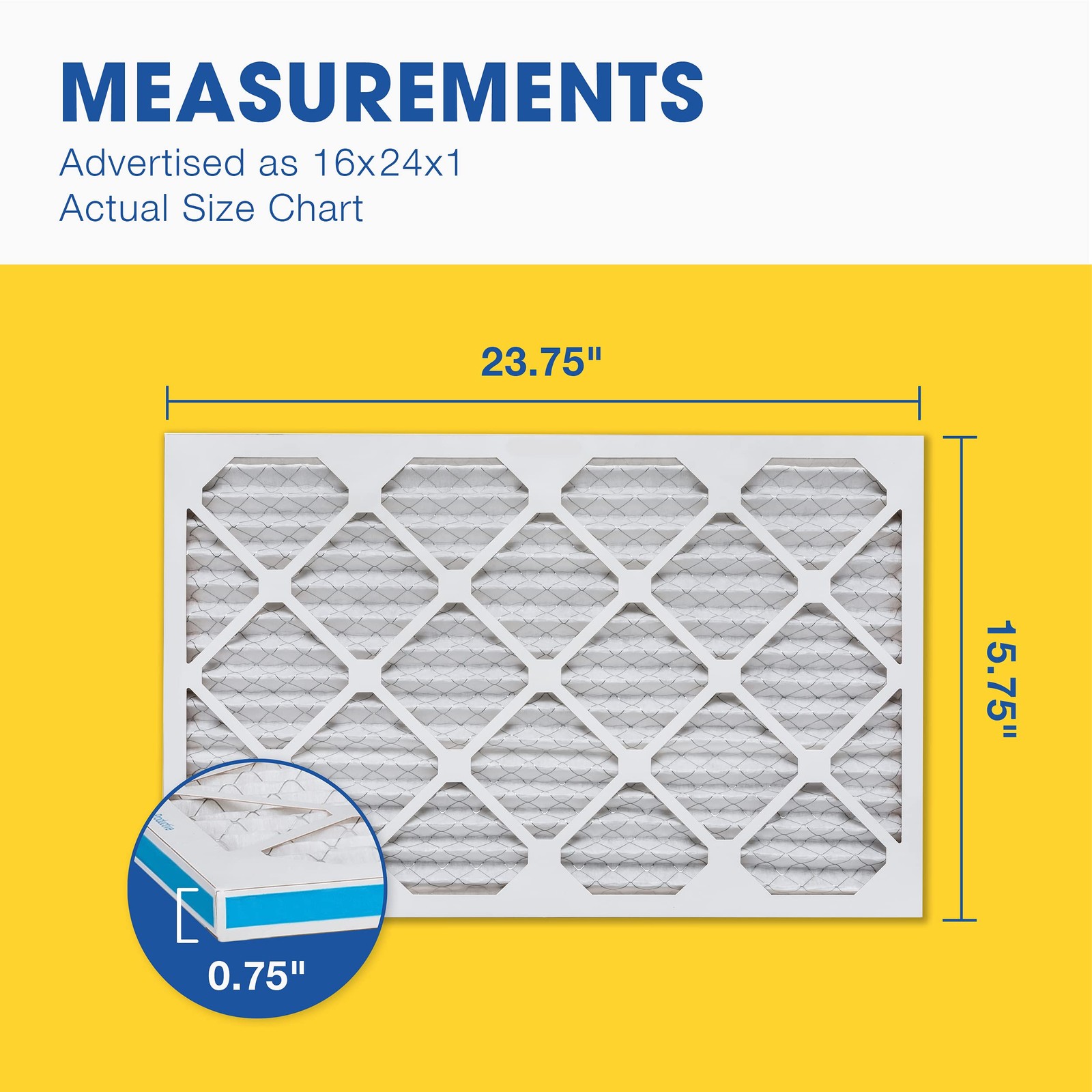 Aerostar 16x24x1 MERV 11 – 4 Count – Pleated HVAC, Furnace & 4 PACK, 11