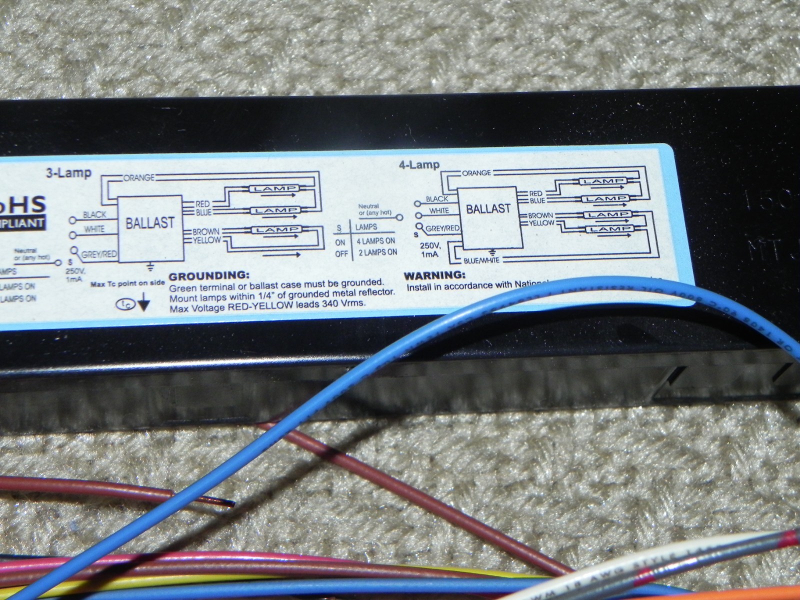 6) Phillips Advance ICN-4S54-90C-2LS-G Intellivolt Ballast, 120-277V 50/60Hz