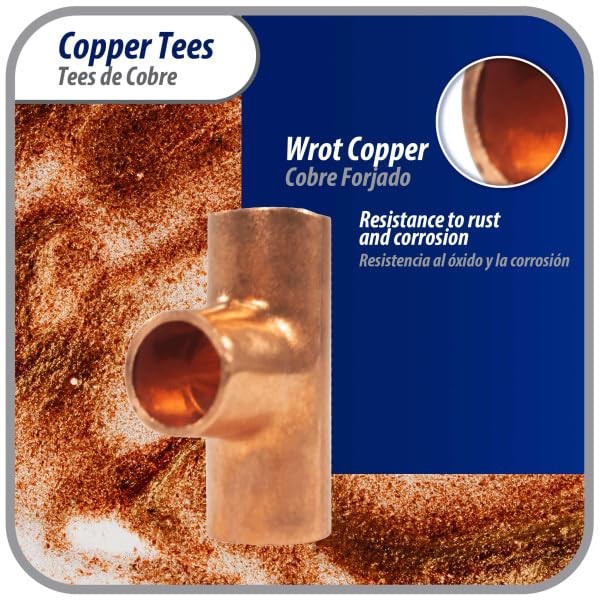 Appli Parts AP-T014B10 1/4in Wrot Copper Tee CxCxC Connections for…