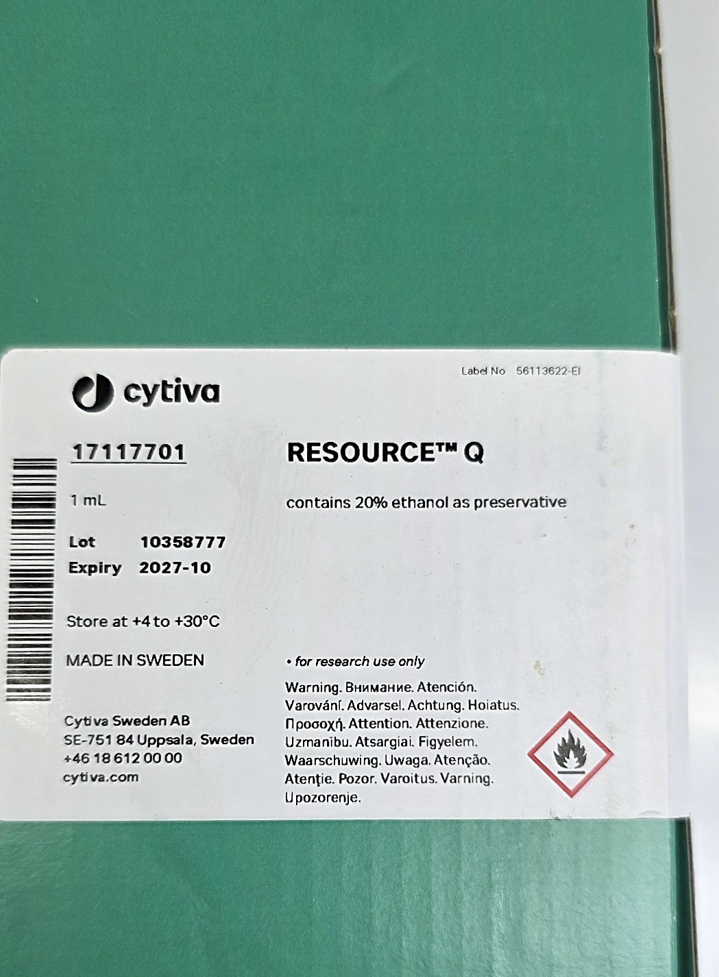 Cytiva 17117701 RESOURCE Q, Column 1 ml ~ EXPIRY 10/2027