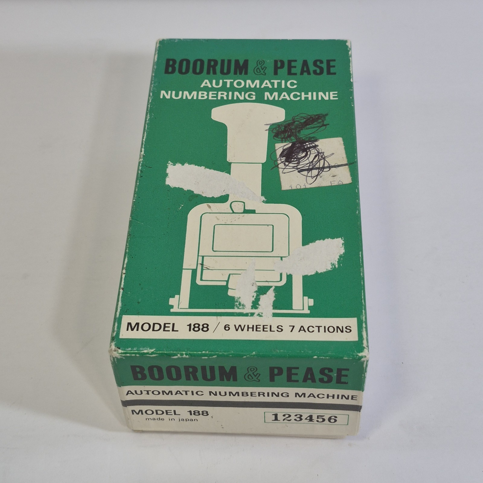 Vintage Boorum & Pease Automatic Numbering Pricing Machine Model 188 Japan