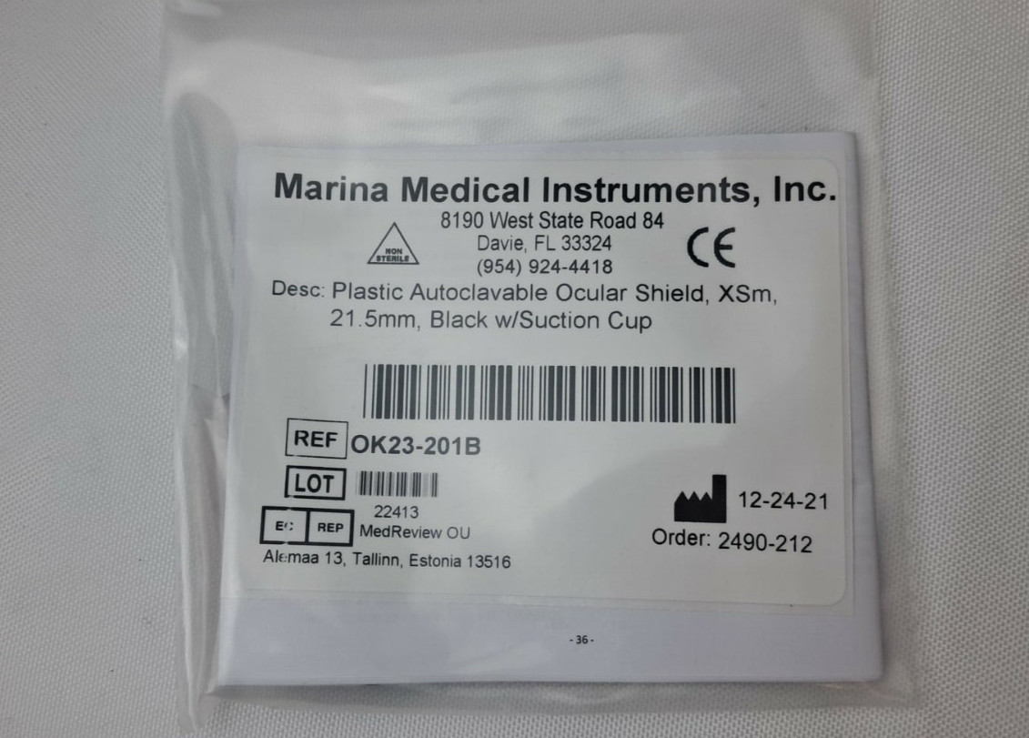 3Pc Marina Medical Plastic Autoclavable Ocular Shield Set- 21.5mm, 25mm, 27mm